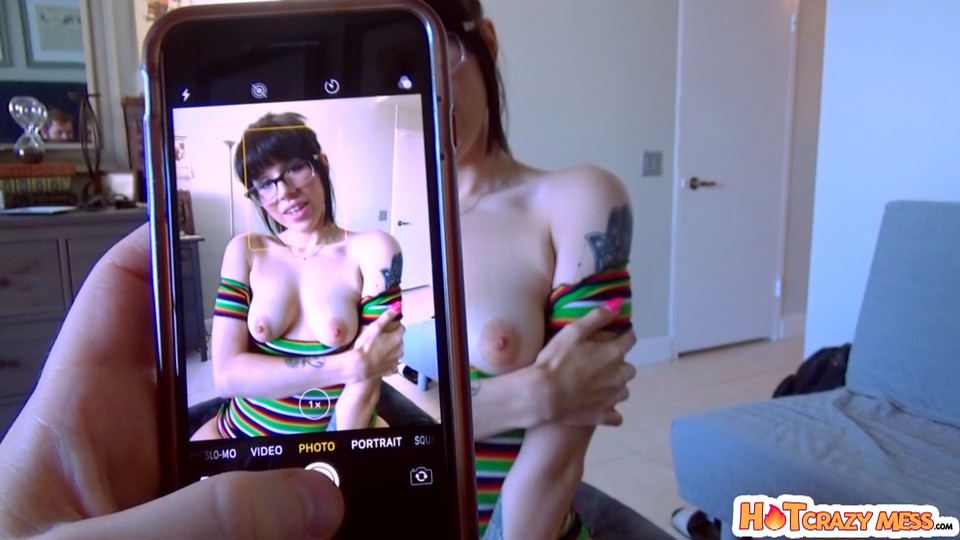 Isabel Moon has been sending nude selfies of herself, but things have escalated and now she needs her stepbrother's help. She needs full-body shots and agrees to give her bro some of the money she earns if he helps her out. Isabel promises not to tell anyone, but the next day she needs more help. The guy who bought the pictures doesn't just want more posed nudes, he wants pics of Isabel sucking dick. She has decided her stepbrother will be the cock model and she'll say or do whatever it takes to make it happen.Eventually Isabel's stepbrother agrees to help her out despite his reservations. He takes off his pants and next thing he knows his stepsis's lips are wrapped around his fuck stick as she deep throats him and gargles his balls. As Isabel's bro realizes that his girlfriend barely gives him blowjobs, he's seduced by Isabel's total abandon in the sack. When she suggests that he put it inside, he can't resist the urge. His crazy stepsis is just as nuts in the sack as she moans her way to a climax whiel he fucks her.Hopping on top for a stiffie ride, Isabel makes it clear she's still the one in charge. She falls to her back so her bro can keep on pounding that pussy to the tune of her gasps and moans. Then she gets on her hands and knees and jerks her hips in time to her stepbrother's thrusts as he bangs her from behind. When her brother is finally ready to cum, Isabel makes sure to get a facial so she can get a pic of her cum-covered face smiling and licking her lips.